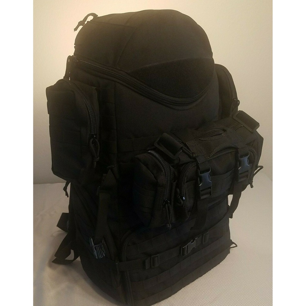 70L Military Hiking Bag Pack, Top Half Insulated-Black-1000D Water-Repellent